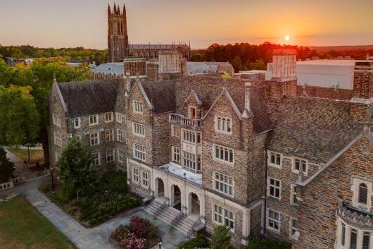 Aerial of Davison at sunset.